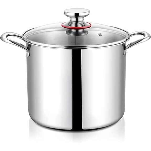 5 Best Kochtöpfe 10 Liter für Große Portionen und Familien 2 Onader 10-Liter-Edelstahl-Dreischicht-Suppentopf mit Deckel