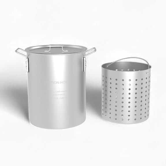 Die 10 besten Kochtöpfe mit 30 Litern Fassungsvermögen, die in keiner professionellen Küche fehlen sollten 7 GasOne 30-Liter-Aluminium-Suppentopf mit Sieb und Deckel