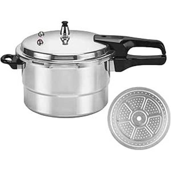 Die 15 besten Dampfdrucktöpfe, die das Kochen beschleunigen, ohne den Geschmack zu beeinträchtigen 5 5-Liter-Schnellkochtopf mit Dämpfeinsatz (Aluminium/Edelstahl)