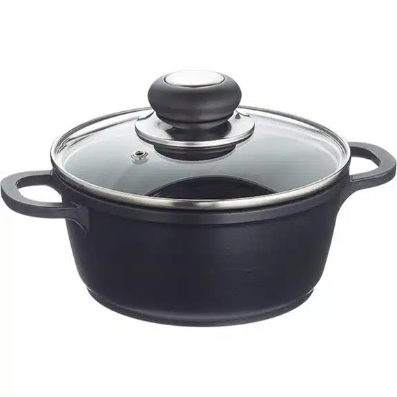 Die 15 besten Kochtöpfe aus Aluminium, die das Kochen schneller und einfacher machen 16 Karl Kruger Delta Aluminiumguss-Topf 1,3 l mit Deckel