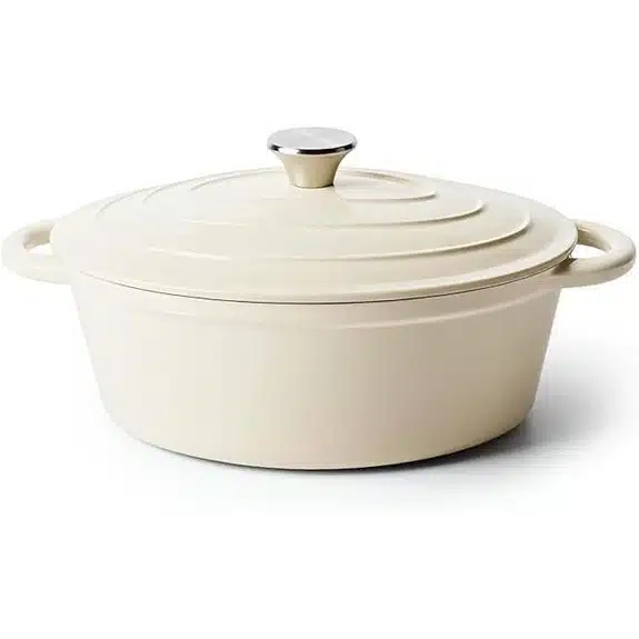 Die 10 besten Schmortöpfe, die jedes Essen zu einem Genuss machen 10 Kerilyn 4,5-Liter-Emaille-Oval-Bräter (beige)