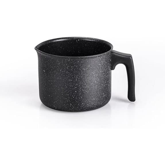 Moneta Etnea Stone-Effect Antihaft-Aluminium-Milchkännchen Schwarz 14 cm
