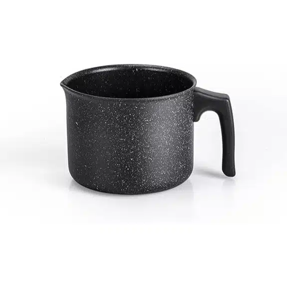 10 Best Kochtöpfe antihaft, die jede Küche sofort aufwerten 2 Moneta Etnea Stone-Effect Antihaft-Aluminium-Milchkännchen Schwarz 14 cm