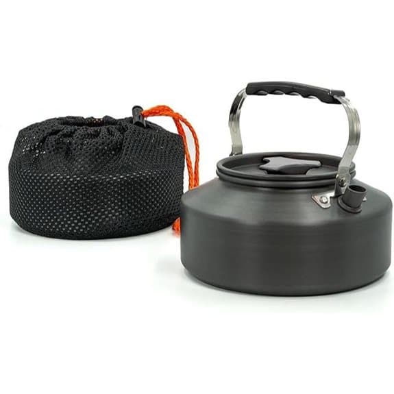 Die 10 besten Kochkessel-Camping-Töpfe, die Campingplätze in Küchen verwandeln 7 Camping-Aluminiumkessel 1,1 l - Schwarzer Reisekocher