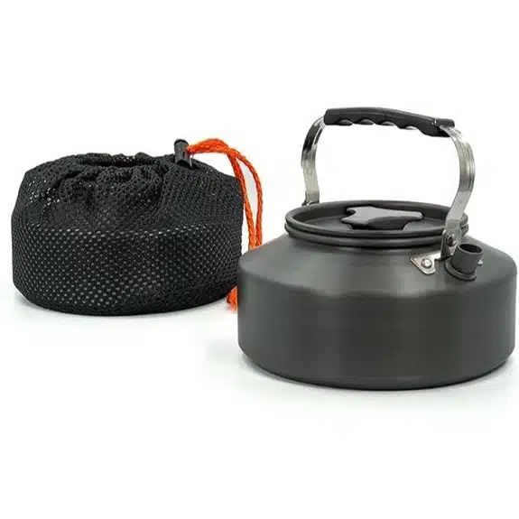 Die 10 besten Kochkessel-Camping-Töpfe, die Campingplätze in Küchen verwandeln 7 Camping-Aluminiumkessel 1,1 l - Schwarzer Reisekocher