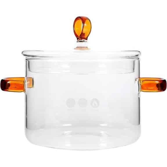 MAGICLULU 15L Borosilikatglas Suppentopf mit Doppelgriff