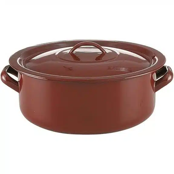 5 Best Kochtöpfe aus Emaille, die jede Küche aufwerten 6 Quid Classic - Topf mit Deckel Pfanne 40 cm braun