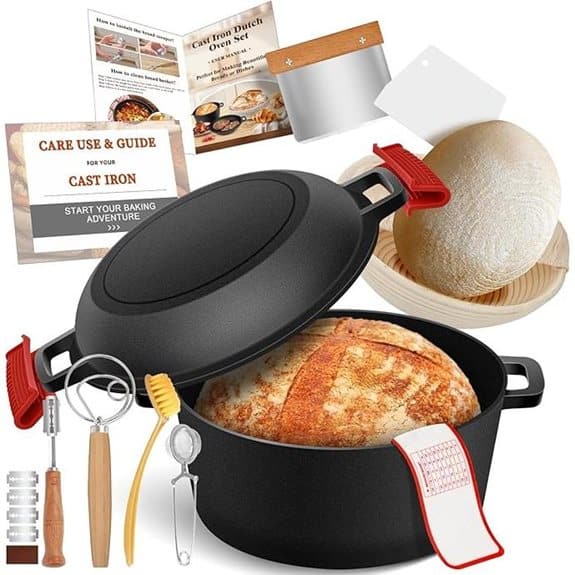 Die 10 besten Schmortöpfe, die jedes Essen zu einem Genuss machen 8 NZQXJXZ 26 cm gusseiserner Bräter zum Brotbacken