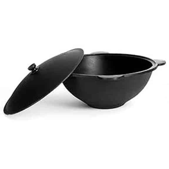 Kazan 10L Gusseisen-Wok mit Aluminiumdeckel