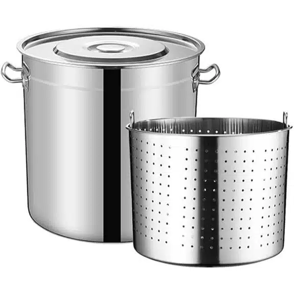 Die 10 besten Kochtöpfe mit 30 Litern Fassungsvermögen, die in keiner professionellen Küche fehlen sollten 9 Gewerblicher Edelstahl-Suppentopf für Meeresfrüchte