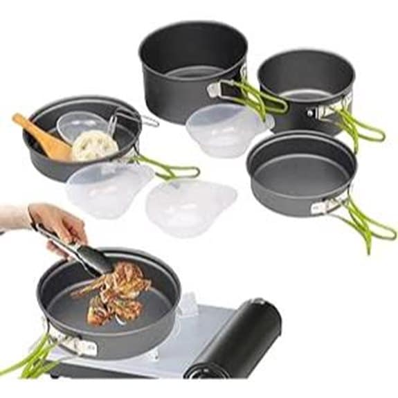 Die 15 besten Survival-Kochtöpfe, die jedes Outdoor-Essen zu einem Festmahl machen 7 Mini Camping Kochset mit Griff für Outdoor-Aktivitäten