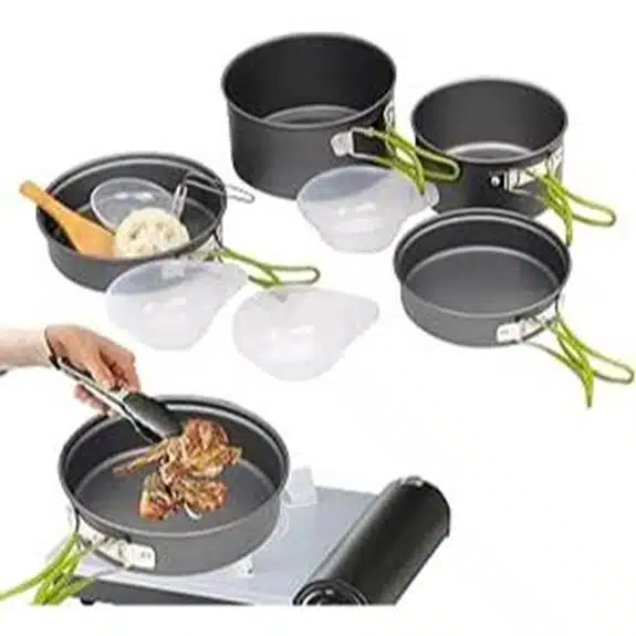 Die 15 besten Survival-Kochtöpfe, die jedes Outdoor-Essen zu einem Festmahl machen 7 Mini Camping Kochset mit Griff für Outdoor-Aktivitäten