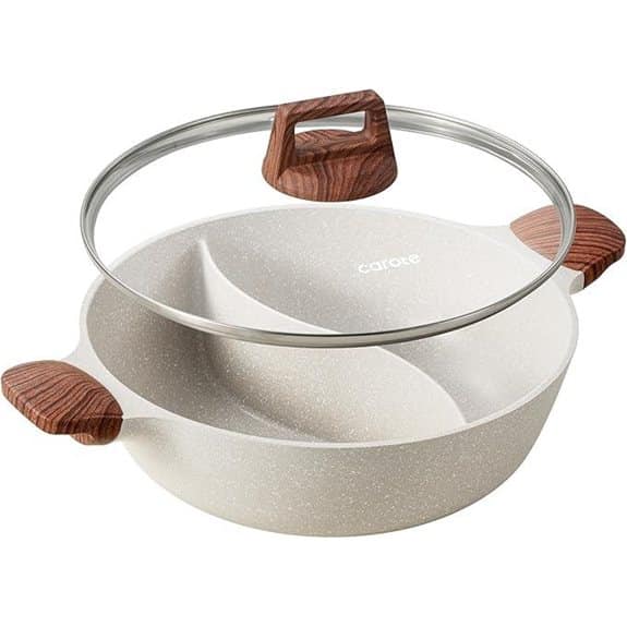 Die 10 besten Hotpot-Töpfe, die jedes Essen zu einem gemütlichen Festmahl machen 8 CAROTE Doppel-Hotpot mit Trennwand (4,5 l)