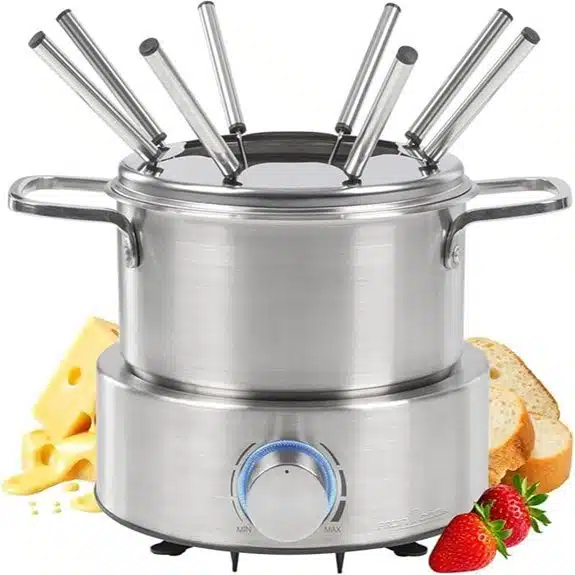 15 Best Fonduetöpfe für Gesellige Abende mit Geschmack 5 ProfiCook Elektrisches Fondue-Set für 8 Personen (800 W, Edelstahl)