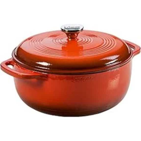 Die 10 besten Schmortöpfe, die jedes Essen zu einem Genuss machen 5 Lodge 6 Liter emaillierter Gusseisen-Bräter Poppy