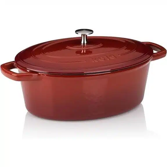 Die 10 besten Dutch Oven Töpfe, die jedes Essen zu einem Genuss machen 10 Kela CALIDO 4L Emaillierte ovale Bratpfanne aus Gusseisen