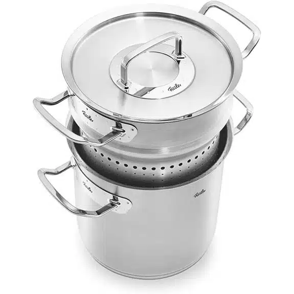 15 Best Kochtöpfe mit Siebeinsätzen, die das Abgießen erleichtern 16 Fissler Profi Multistar 20 cm Edelstahl-Spargeltopf