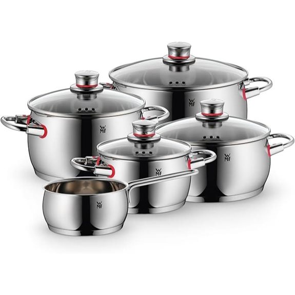 Die 10 besten Edelstahltöpfe, die das Kochen zu einem luxuriösen Erlebnis machen 3 WMF 5-teiliges Cromargan Edelstahl-Topfset