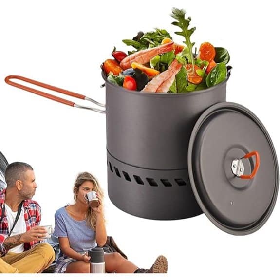 Die 5 besten Wandertöpfe, die Wandergerichte überraschend gourmettauglich machen 5 Wandertopf Camping-Küchenutensilien-Set mit klappbarem Griff