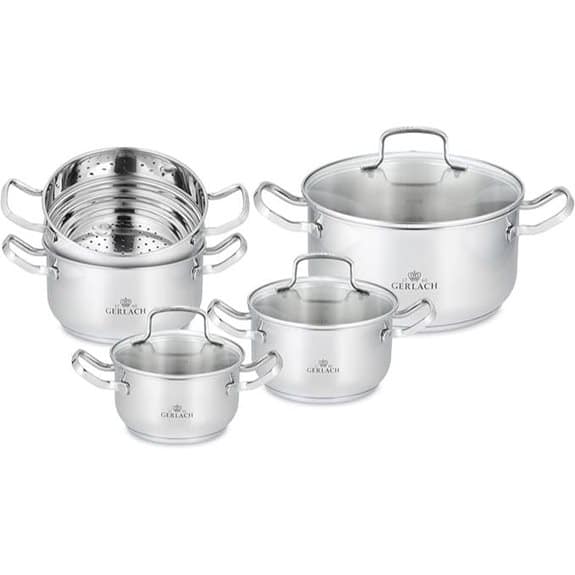 Gerlach Edelstahl-Topfset mit Deckeln (4-teilig)