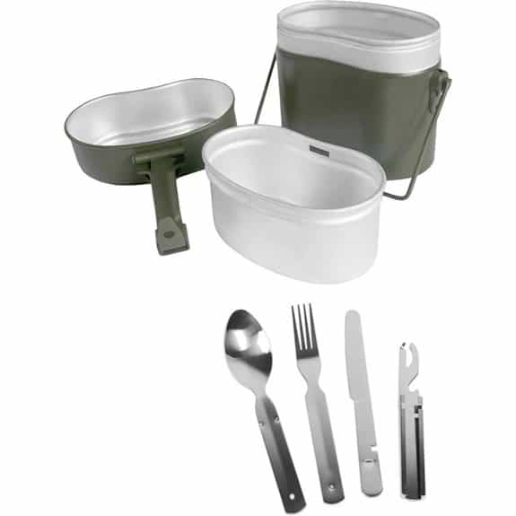 7 Best Outdoor-Kochgeschirre Jeder Campingkoch Lieben Wird 7 Normani Deutsches Armeegeschirr & Aluminium-Kochgeschirrset