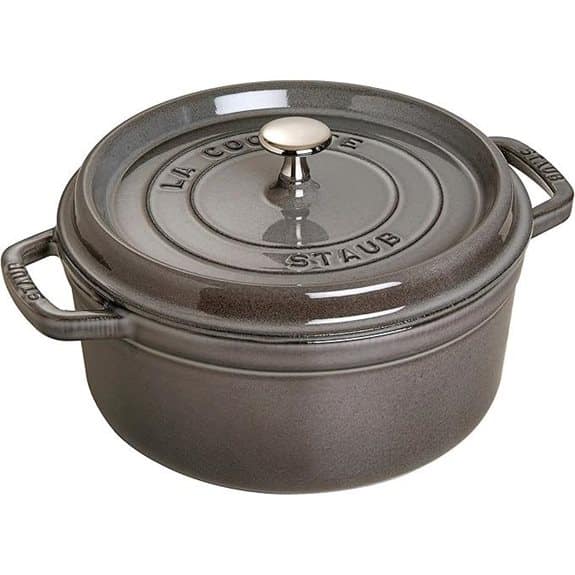 STAUB Gusseisen-Bräter / Cocotte rund 18 cm 1,7 l graphitgrau