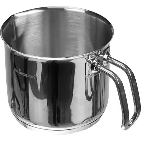 Die 15 besten Milchtöpfe, mit denen das Erhitzen von Milch mühelos und sicher gelingt 2 INOXMINI Milchkännchen Edelstahl grau 12 cm