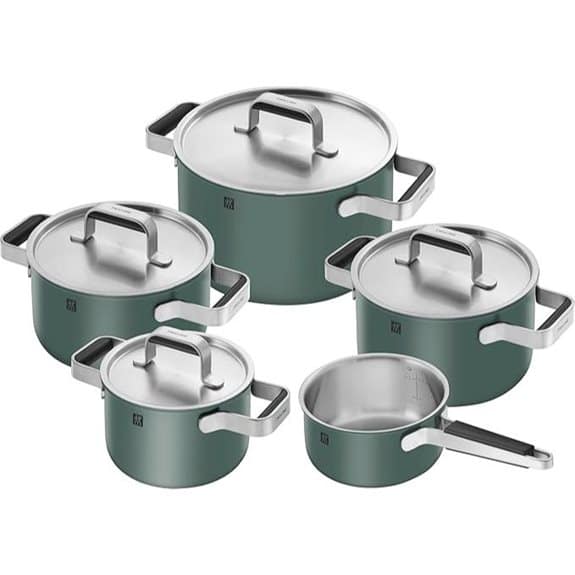 ZWILLING PURE 5-teiliges Kochgeschirrset aus grünem Edelstahl