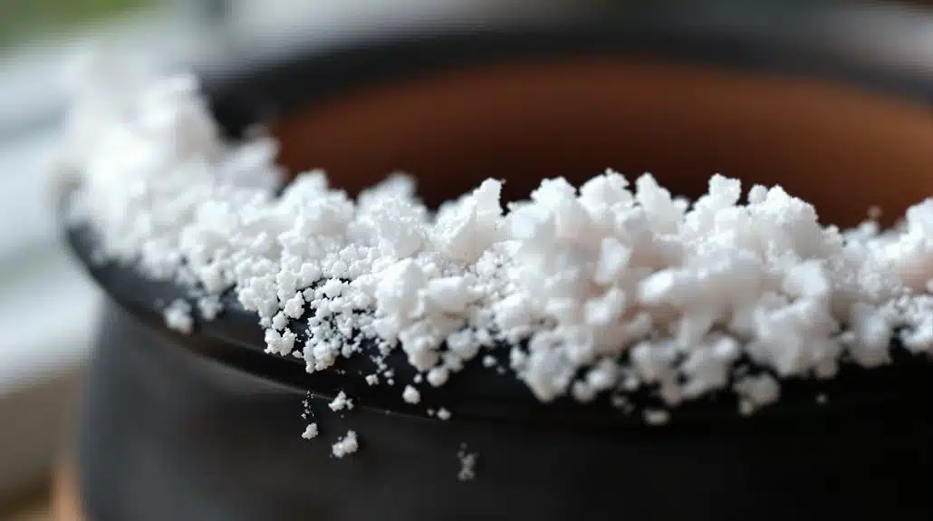 Topf hat weiße Flecken, Kalkablagerungen oder Salz, wie man den Unterschied erkennt 1 Identifizierung von Arten weißer Rückstände