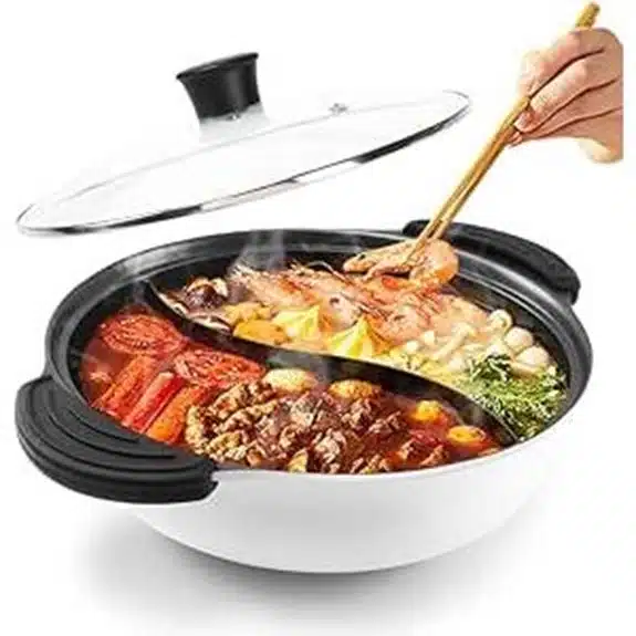 Die 10 besten Hotpot-Töpfe, die jedes Essen zu einem gemütlichen Festmahl machen 9 Geteilter Hot Pot für Induktionsherd (4,5 l)