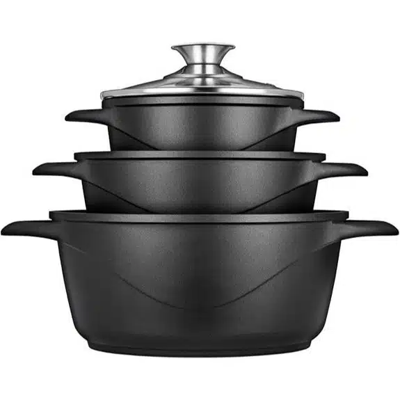 10 Best Leichtgewicht-Kochtöpfe, die jede Küche erleichtern 3 Smile MGK-17/18 6-teiliges Induktionskochgeschirrset aus Aluminiumguss