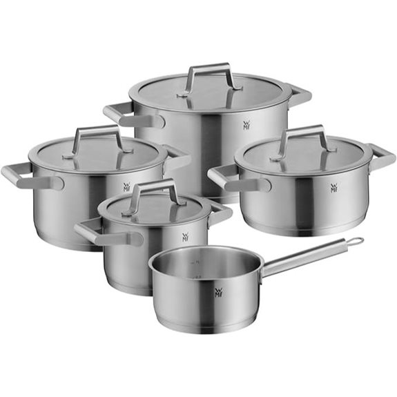 Die 10 besten Edelstahltöpfe, die das Kochen zu einem luxuriösen Erlebnis machen 9 WMF Comfort Line 5-teiliges Induktions-Saucenpfannenset