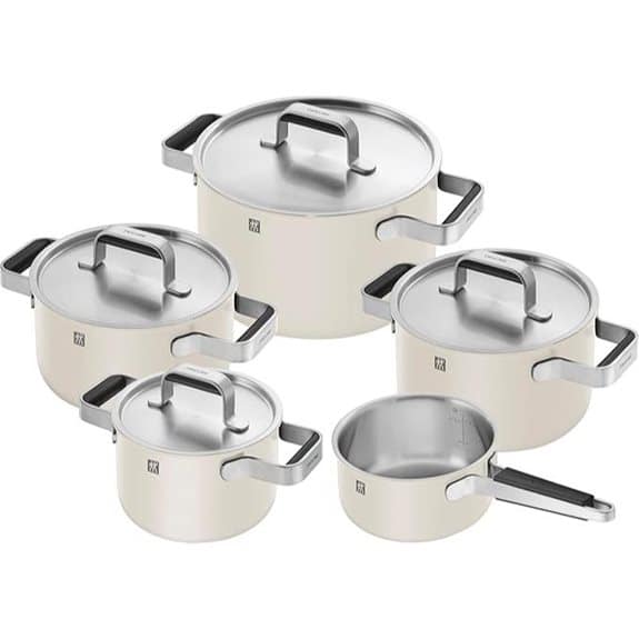 ZWILLING PURE 5-teiliges Kochgeschirrset in Elfenbeinweiß