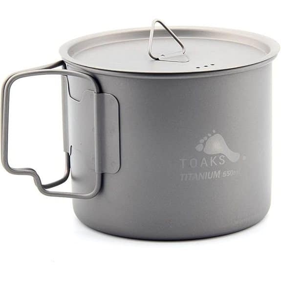 Die 10 besten Trekking-Töpfe, die das Kochen unterwegs zum Kinderspiel machen 4 Toaks TOA-POT-550-L 550 Ultraleichter Titan-Kochtopf