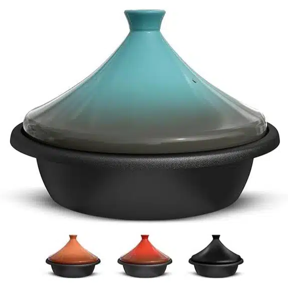 Die 5 besten Tajines, die das Abendessen unter der Woche zu einem Festmahl machen 6 KooK Marokkanische emaillierte Gusseisen-Tajine 3,3 l