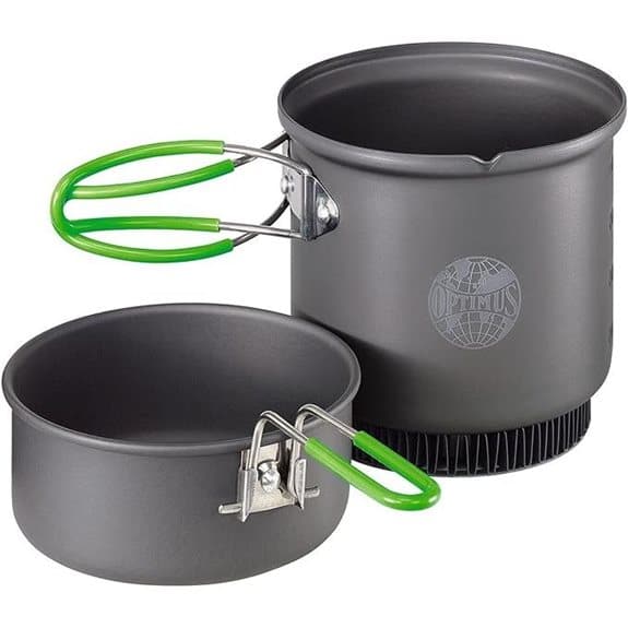 15 Best Campingtöpfe, die dein Outdoor-Kocherlebnis verbessern 13 Optimus Terra Weekend HE Kochset 0,95 l Grau Schwarz