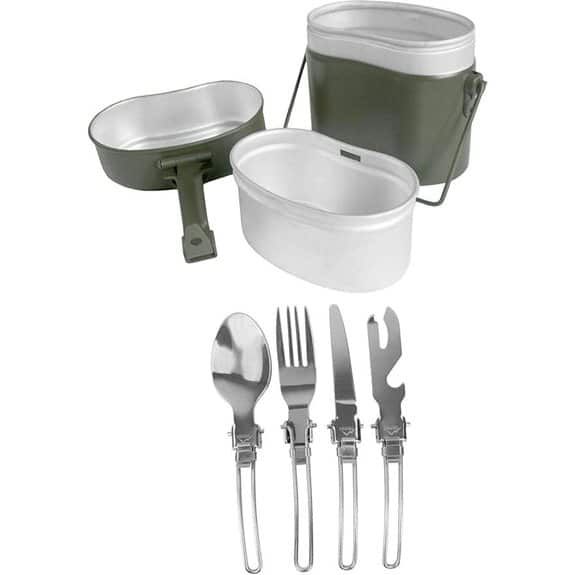 7 Best Outdoor-Kochgeschirre Jeder Campingkoch Lieben Wird 3 Outdoor-Geschirrset mit Kochgeschirr und 5-teiligem Besteck