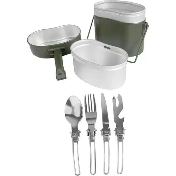 7 Best Outdoor-Kochgeschirre Jeder Campingkoch Lieben Wird 3 Outdoor-Geschirrset mit Kochgeschirr und 5-teiligem Besteck