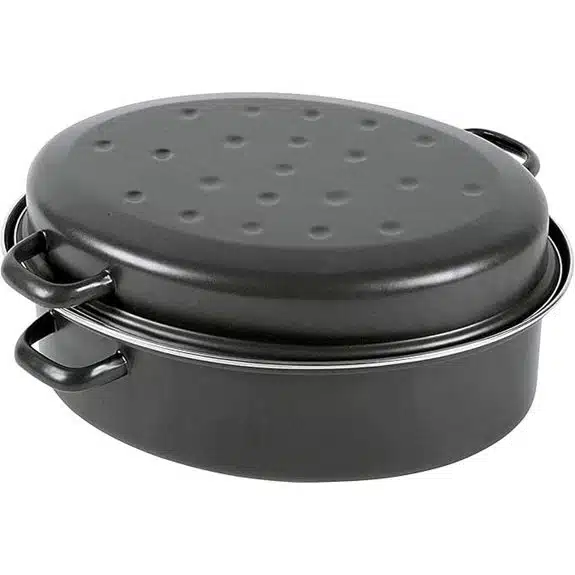5 Best Bräter mit Deckeln, die jeden Braten zum Erlebnis machen 4 Krüger Bratpfanne mit Tropfdeckel 38 cm oval schwarz