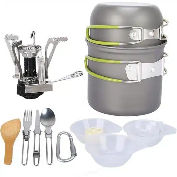 5 Best faltbare Kochtöpfe für platzsparendes Camping und Reisen 6 13-teiliges tragbares Camping-Kochgeschirrset für 1-2 Personen