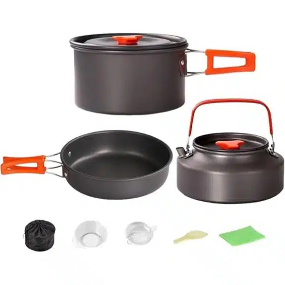 Die 15 besten Survival-Kochtöpfe, die jedes Outdoor-Essen zu einem Festmahl machen 11 3-teiliges tragbares stapelbares Camping-Kochgeschirrset