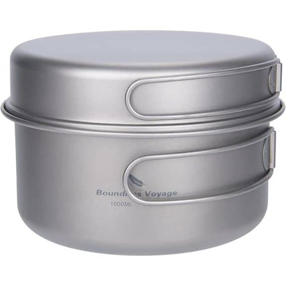 Tragbares Camping-Becher- und Topf-Set aus Titan