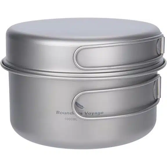 Die 5 besten Camping-Töpfe aus Titan, mit denen leichte Mahlzeiten zum Kinderspiel werden 6 Tragbares Camping-Becher- und Topf-Set aus Titan