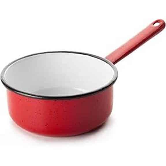 IBILI Topf Promo 14 cm aus emailliertem Stahl in Rot/Weiß 14 x 14 x 14 cm