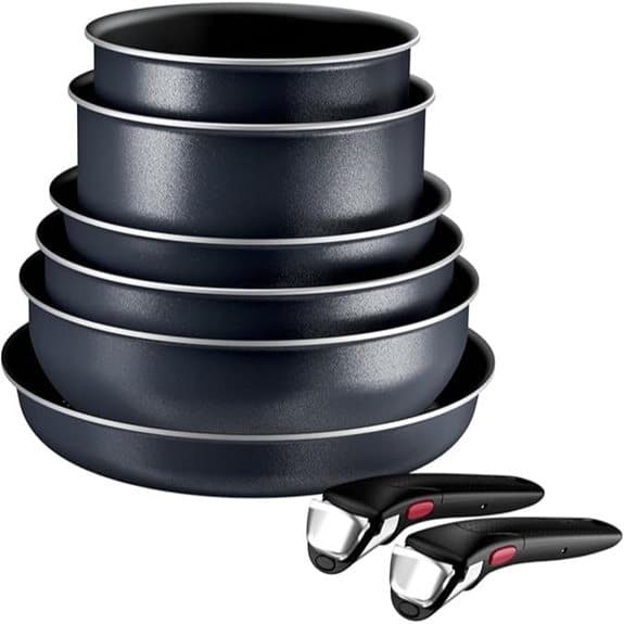 Tefal Ingenio Enjoy 8-teiliges Kochgeschirrset mit abnehmbaren Griffen
