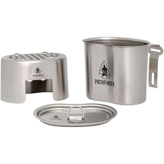 7 Best Campingkochgeschirr Sets to Cook Like a Pro Outdoors 6 Pathfinder Edelstahl 3-teiliges Backpacking-Feldflaschenset