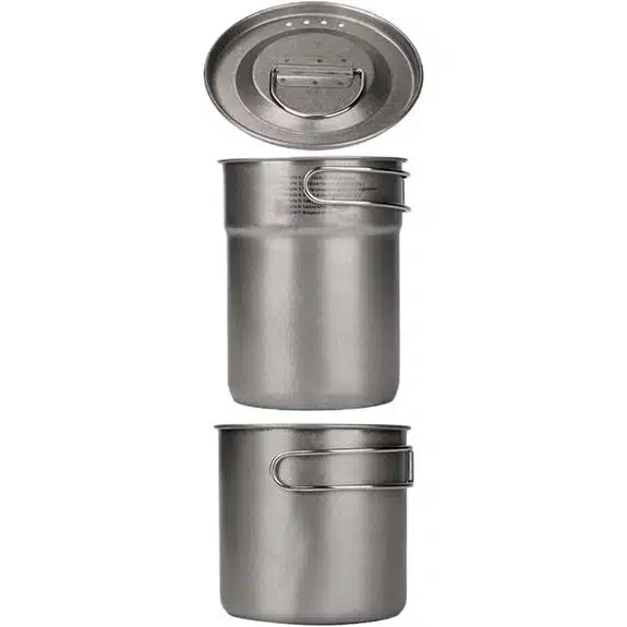 Die 15 besten Survival-Kochtöpfe, die jedes Outdoor-Essen zu einem Festmahl machen 13 Camping-Kochgeschirrset aus Edelstahl (1000 ml & 700 ml)