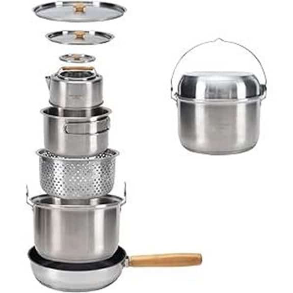7 Best Campingkochgeschirr Sets to Cook Like a Pro Outdoors 2 KingCamp Edelstahl-Campingkochgeschirrset für 4-6 Personen