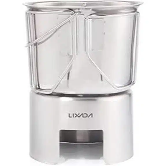 Die 10 besten Campingkochgeschirre, die das Kochen im Freien zum Kinderspiel machen 7 Lixada Edelstahl-Campingtopf mit Holzofen