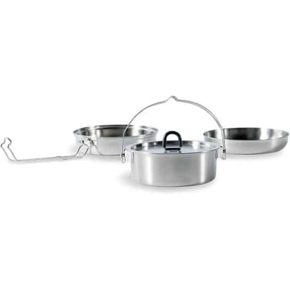 Die 5 besten Gaskocher-Töpfe, die das Kochen im Camp zu Gourmet-Mahlzeiten machen 4 Tatonka Edelstahl-Camping-Set Regular